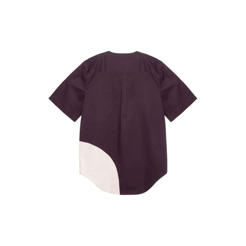 Burberry Printed Collarless Baseball Silhouette Shirt-2