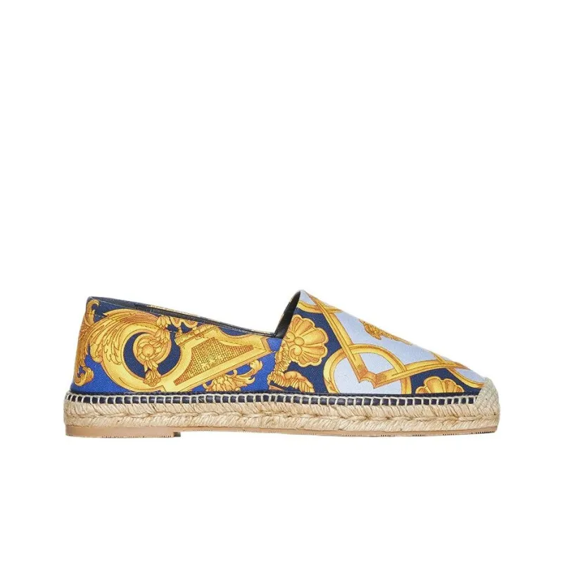 VERSACE Men's Casual Shoes Men's Blue Gold-1