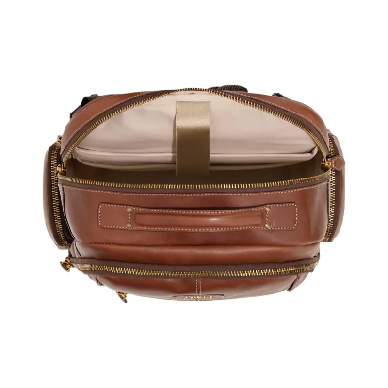 GUESS Leather Backpack Men's Brown-2