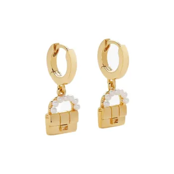 FENDI Baguette Earrings Women's Gold
