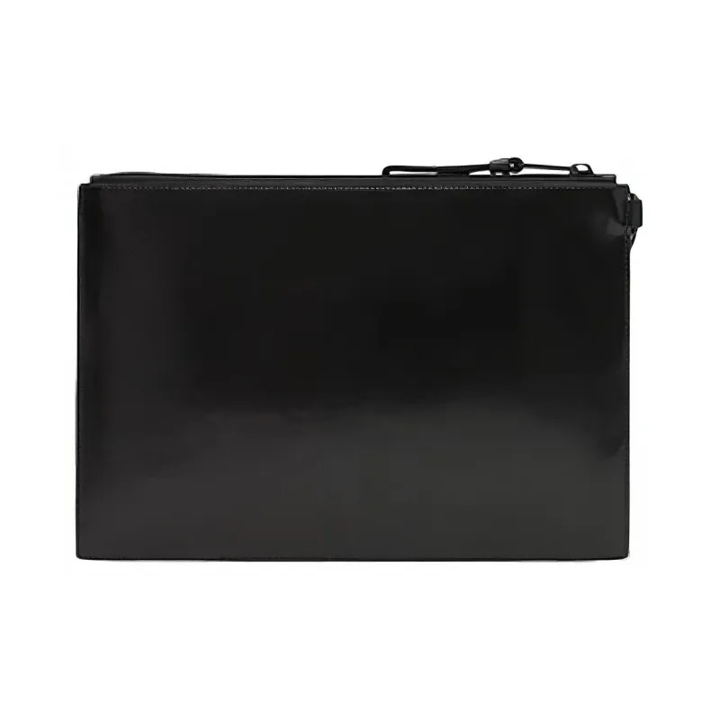Burberry Coated Canvas Storage Bag Clutch Small Size Men's Black-2