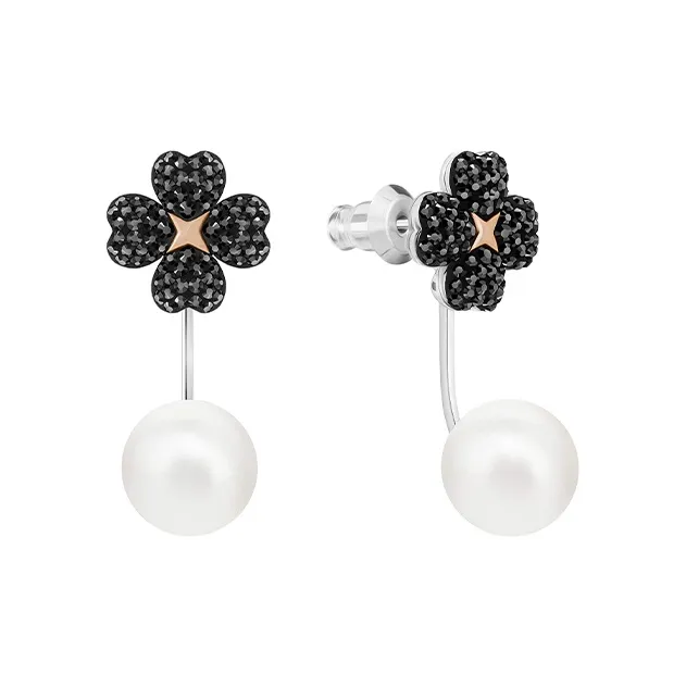 Swarovski Mixed Metal Earrings Women's Black-2