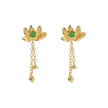 Xiaoyinjiang S925 Silver Hetian Jade Earrings Women's