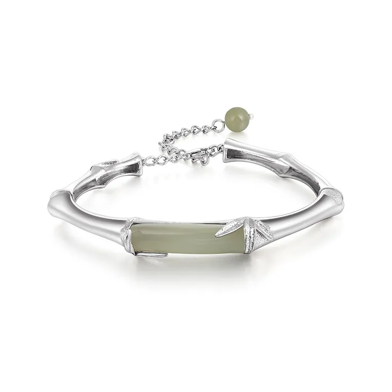 EZRA Hetian Jade Hetian Jade Bangles Unisex Pale Greenish White Jade-1