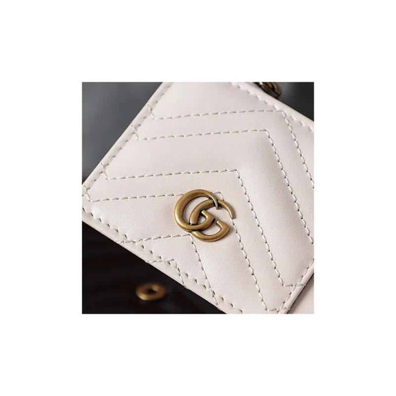 GUCCI GG Marmont Leather 2 in 1 Combo Bag Shoulder Bag Crossbody Bag Mini Women's Black/White-16
