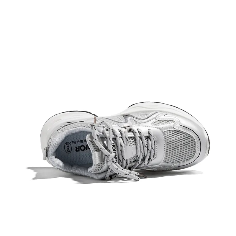 Warrior Low Top Casual Running Shoes Unisex Silver Gray-2