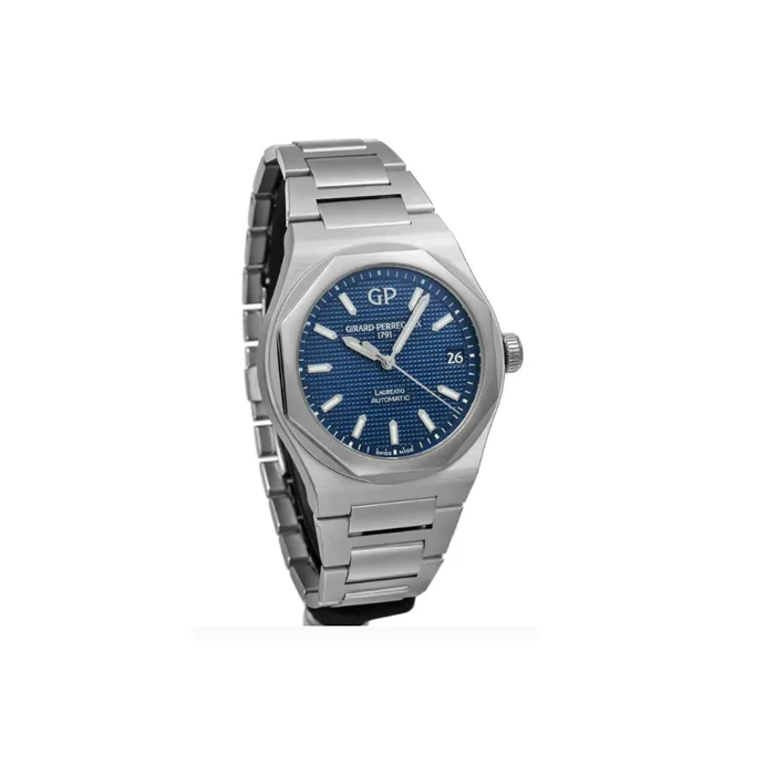 GP Laurel Series Automatic Mechanical Movement Men's Watches Watch Blue Dial Stainless Steel Case-2