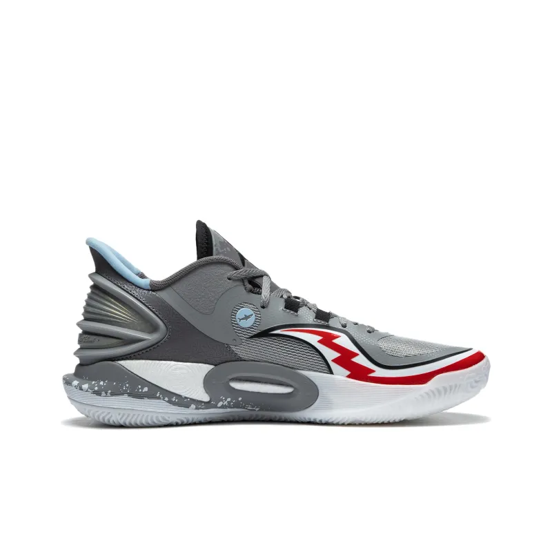 LINING CJ 3 Basketball Shoes Men Low Top Gray Red White-2