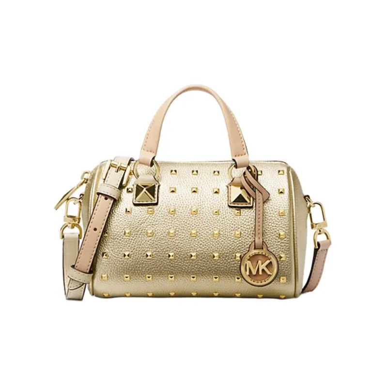 MICHAEL KORS Grayson Leather Shoulder Bag Crossbody Bag Handbag Small Size Women's Light Gold-0