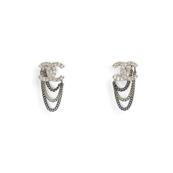 CHANEL Earrings Women's Silver/Ruthenium