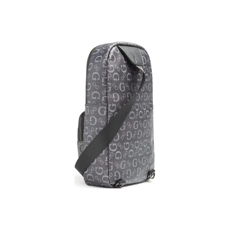 GUESS Artificial Leather Crossbody Bag Shoulder Bag Men's Black Gray Color-1