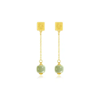 North Cain 925 Sterling Silver Hetian Jade Earrings Women's