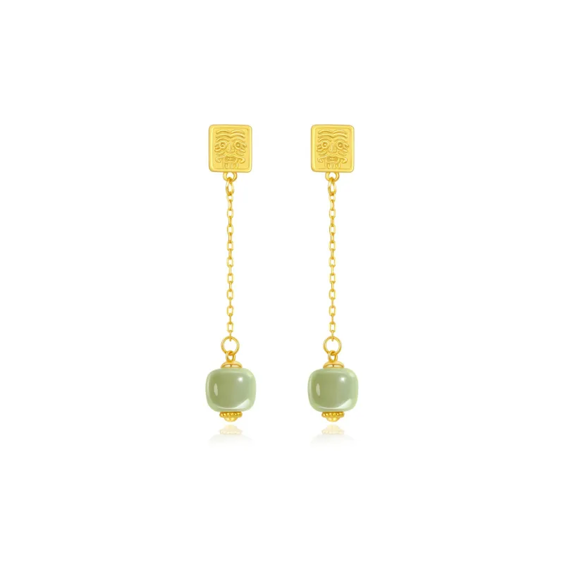 North Cain 925 Sterling Silver Hetian Jade Earrings Women's-0
