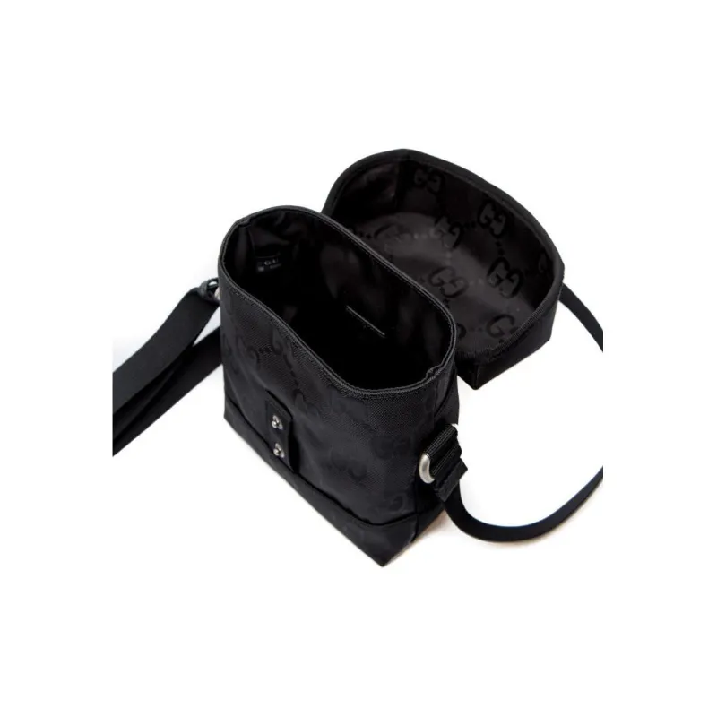 GUCCI Off The Grid Leather Recycled Nylon Messenger Bag Shoulder Bag Crossbody Bag Men's Black-9