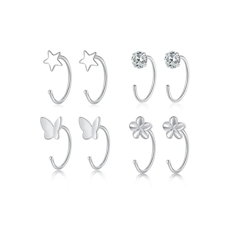 PIARA Earrings Women's Silver Set-0