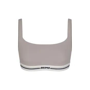 SKIMS FITS EVERYBODY Series LOGO STRAIGHT NECK BRALETTE Bra Women's Smoke/Gray