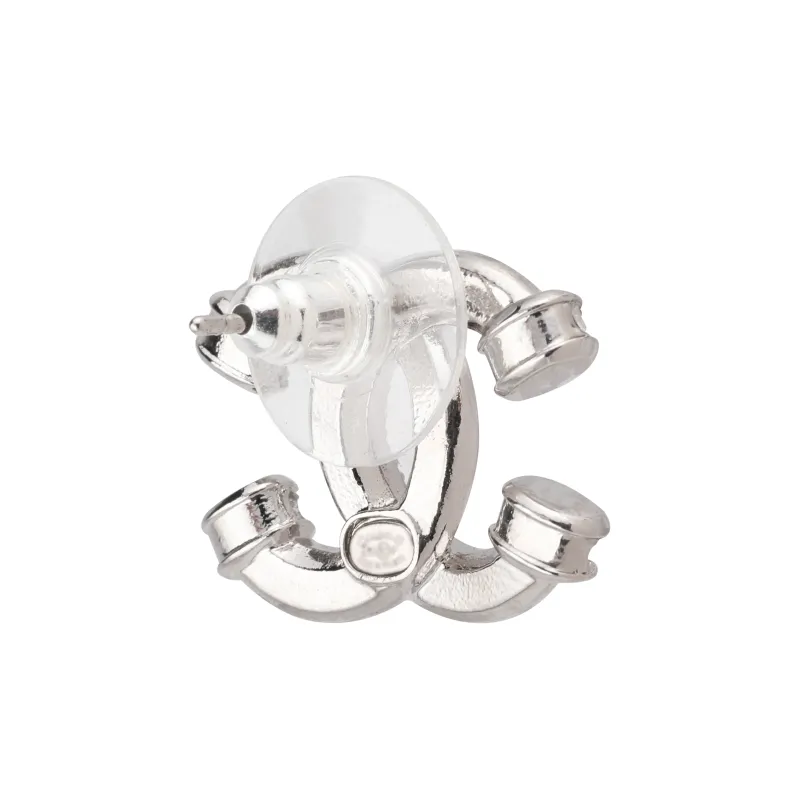 CHANEL Metal Earrings Women's Silver-1