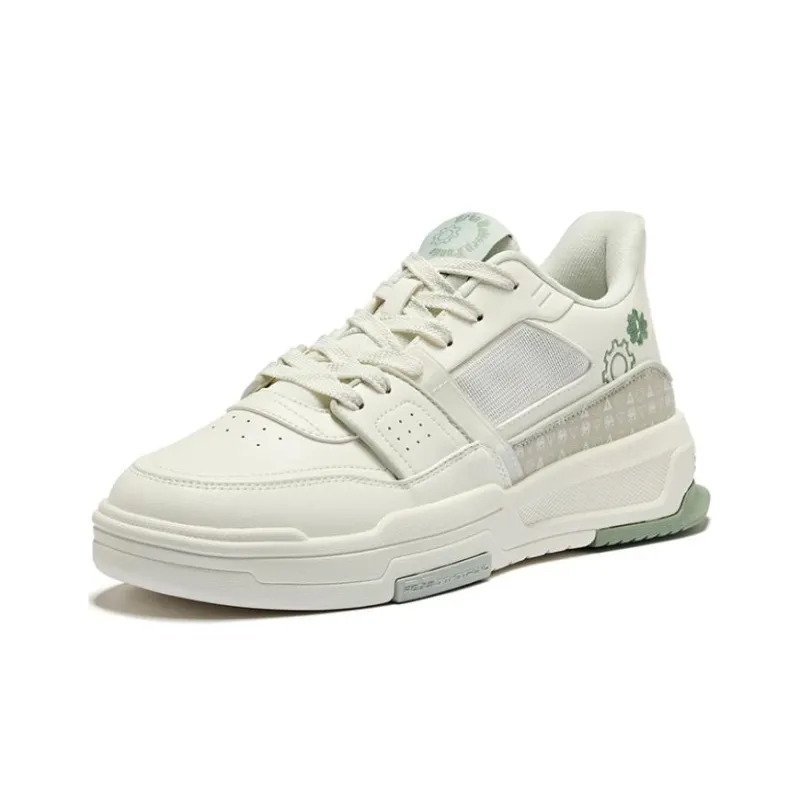 Erke Battery Panda Magic Panda Cushioning Wear Resistant Low Top Skateboard Shoes Men's White Green-2