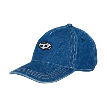 DIESEL Fpobib Logo Embroidered Basebaal Denim Hat