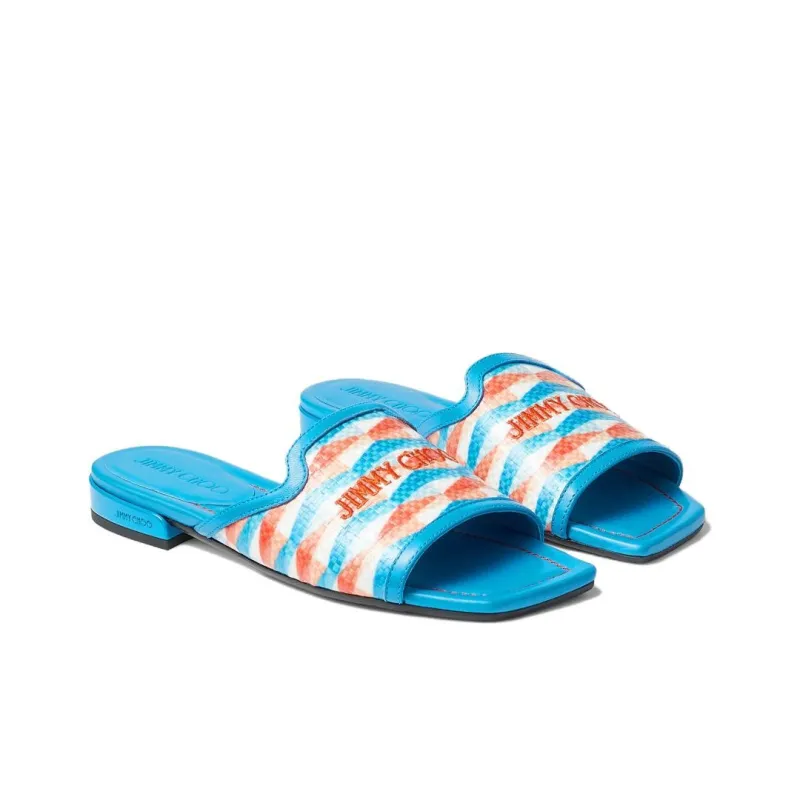 Jimmy Choo Nako Diamond-print Slides-2