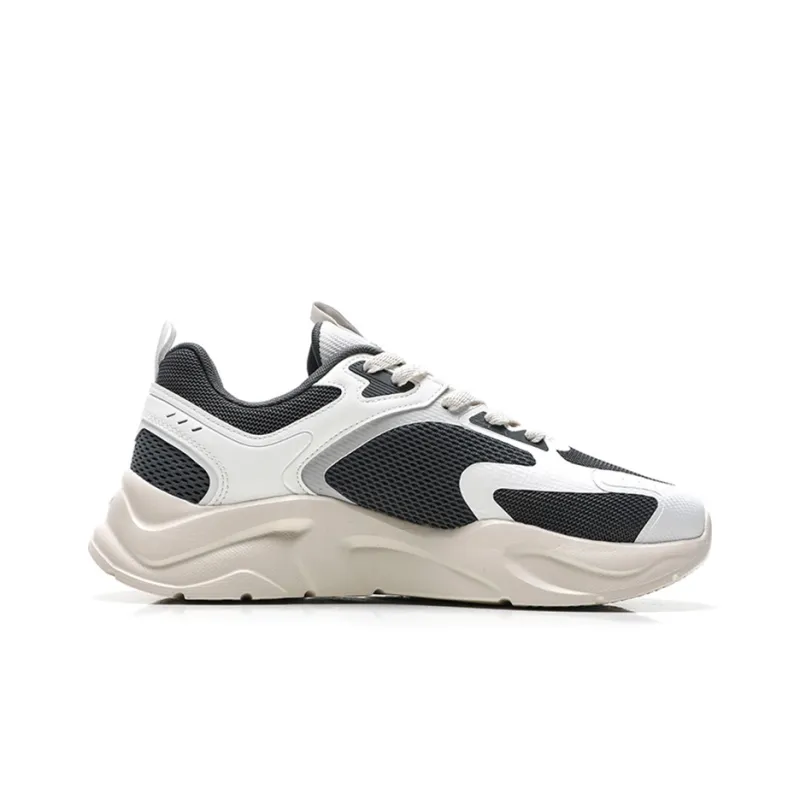 XTEP Chunky Sneakers Men Low Top Charcoal Gray/Sail White-1