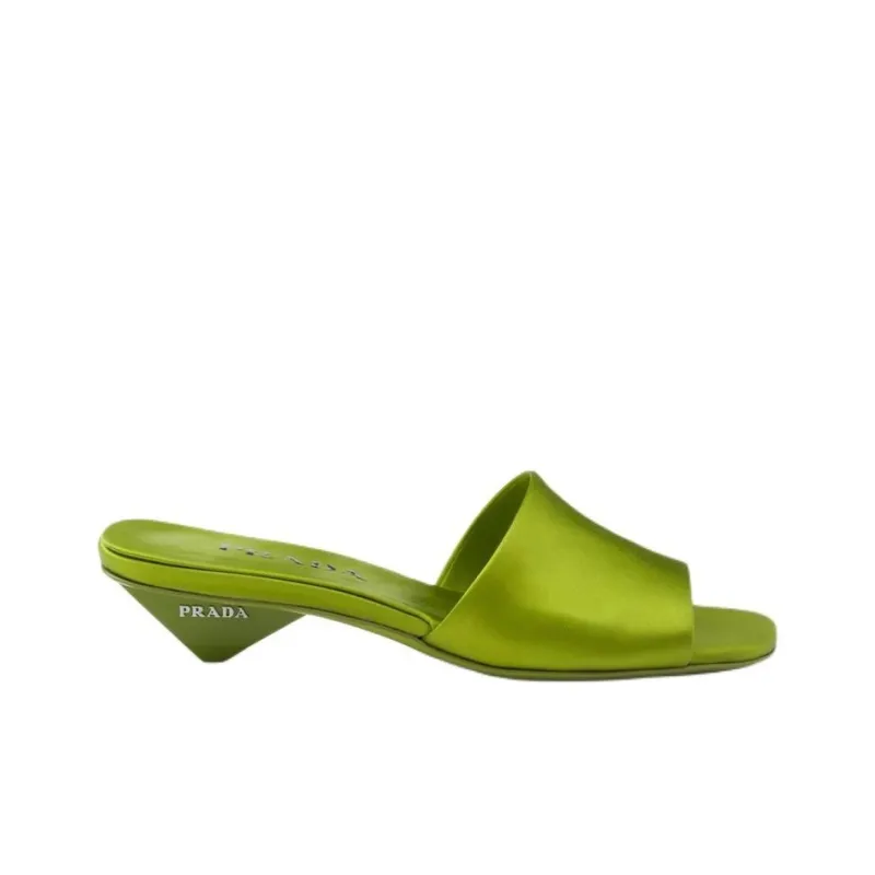 PRADA 35mm Triangle-heel Satin Mules-1