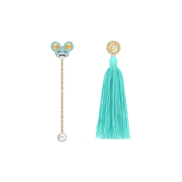 Swarovski Faux Crystal Stone Earrings Women's Gold Plated-0
