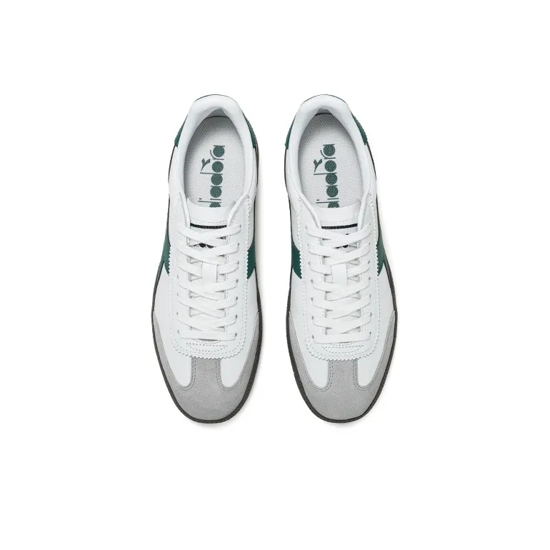 Diadora Anti Slip Wear Resistant Low Top Skateboard Shoes Unisex White Green-3