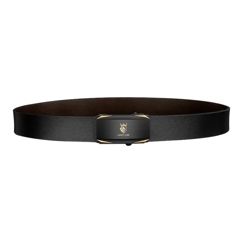 LUCKY LION Automatic Buckle Business Advanced Elegant Leather Belts Men's-4