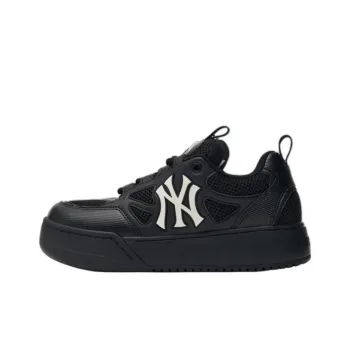 MLB Chunky Wide Anti Slip Wear Resistant Low Top Skateboard Shoes Unisex Black