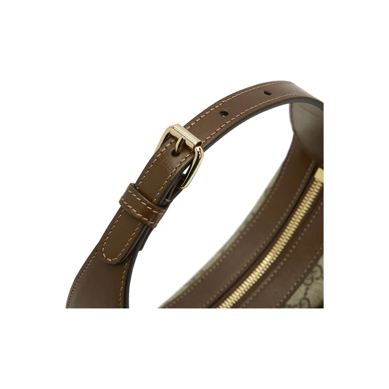 GUCCI Canvas With Leather Binding Crescent Bag, Handbag, Shoulder Bag Women's-14