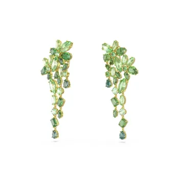 Swarovski Gold-Plated Earrings Unisex Green