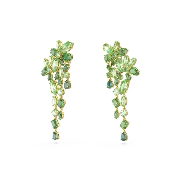 Swarovski Gold-Plated Earrings Unisex Green-0
