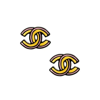 CHANEL Resin Earrings Women's Pink