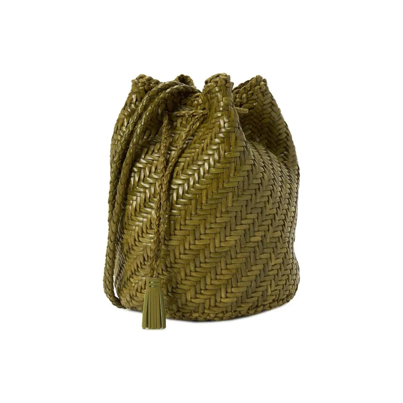 Dragon Diffusion Cow Leather Bucket Bag, Crossbody Bag, Handbag, Shoulder Bag Women's Khaki-2