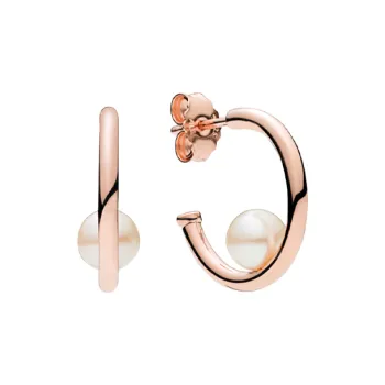 Pandora Pearl Earrings Unisex Rose Gold