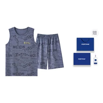 Floating Light Islands Pajama Set Men's Gift Box Set Blue