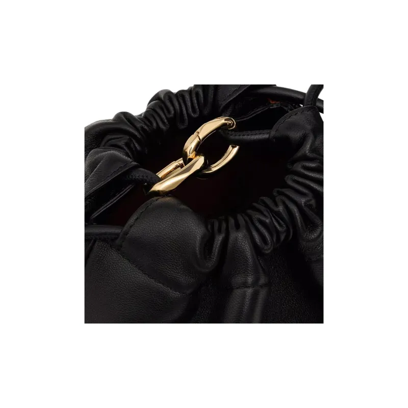 Valentino Nappa Leather Bucket Bags Shoulder Bag Crossbody Bag Mini Women's Black-5