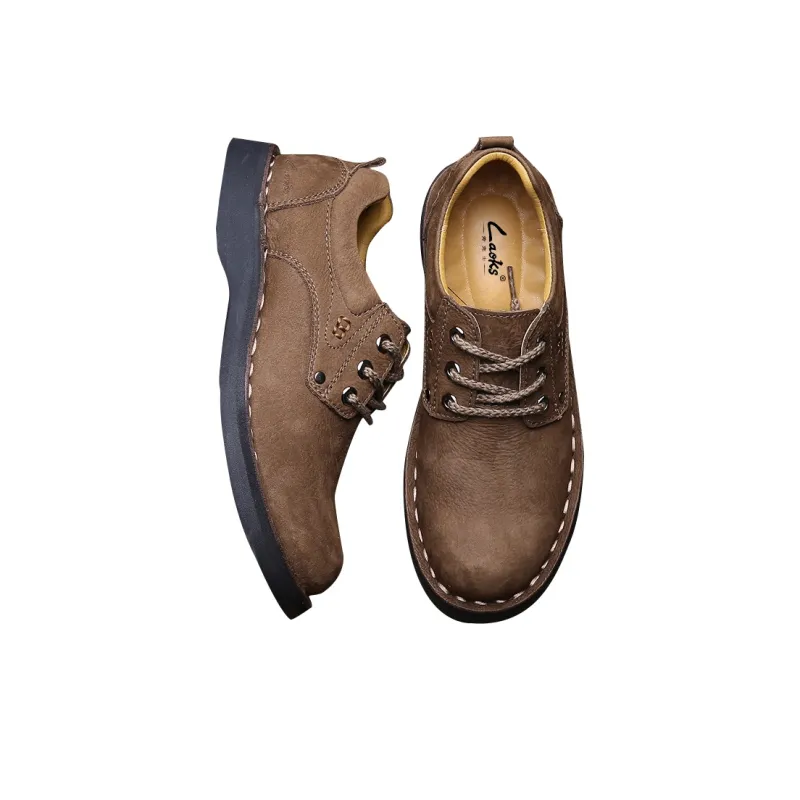 Laoks Men's Casual Shoes Men Low Top Black/Light Brown/Dark Brown-2