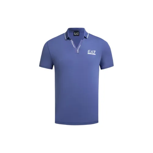 EMPORIO ARMANI EA7 Polo Shirts Men Royal Blue