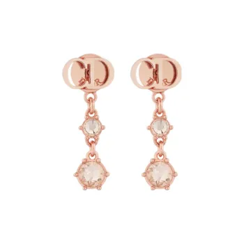 DIOR Metal Finish And Faux Crystal Hoop Earrings Women's Pink