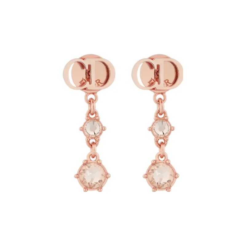 DIOR Metal Finish And Faux Crystal Hoop Earrings Women's Pink-0