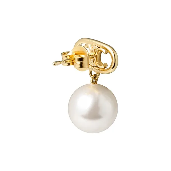 CELINE Les Perles CELINE Earrings In Brass With Gold Finish And Glass Pearls-6