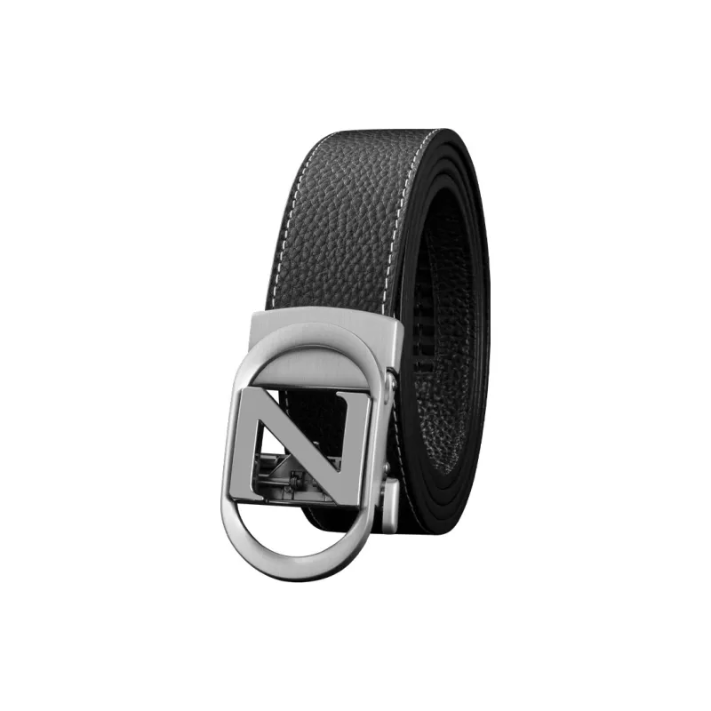 LUCKY LION Middle Aged Automatic Buckle Business Advanced Elegant Leather Belts Men's-14