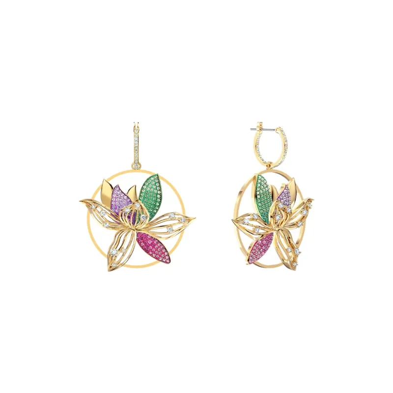 Swarovski Earrings Women's Dark Color Gradient-1