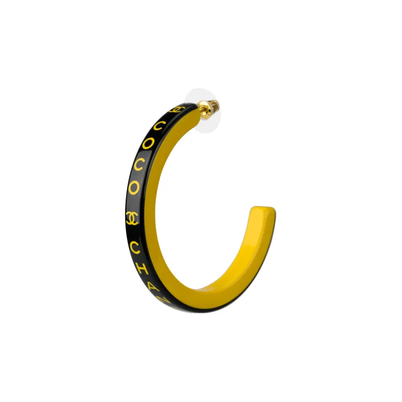 CHANEL Earrings Women's Black/Yellow-1