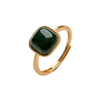 Linguanying Rings Green Jade Women's