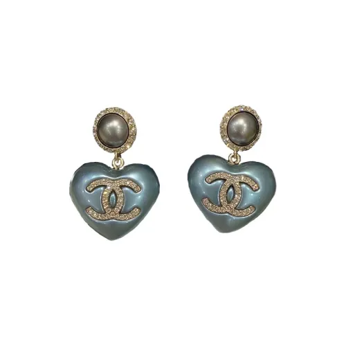 CHANEL Earrings Women's Ice Blue