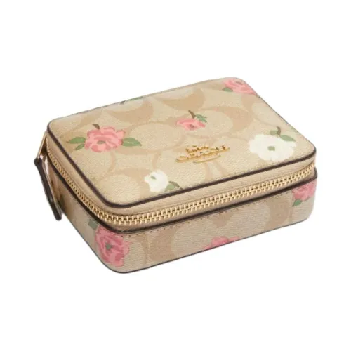 COACH Canvas Storage Bag Women's Gold & Light Khaki Chalk Multicolor