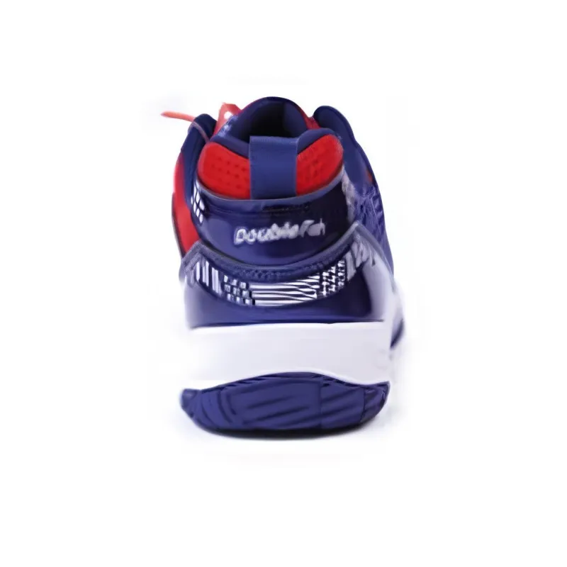 DOUBLEFISH Anti Slip Wear Resistant Low Top Badminton Shoes Unisex Blue-3
